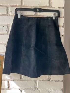 Black Suede A-Line Skirt high rise fall layering skirt